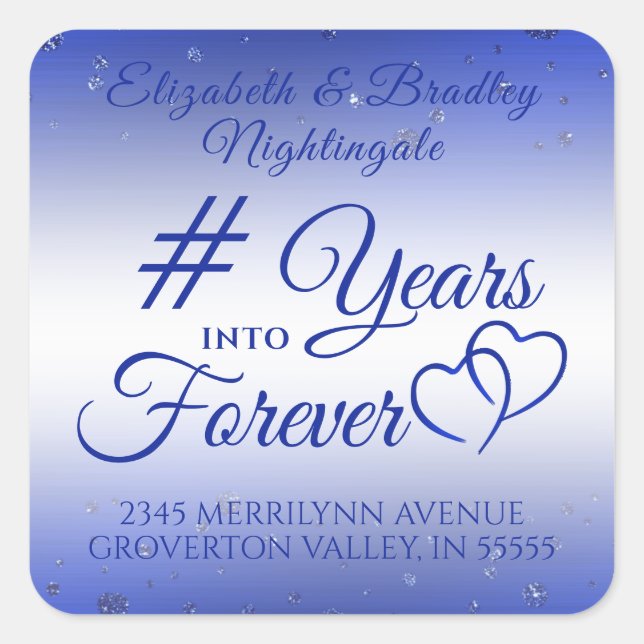 Anniversary Sapphire YEARS INTO FOREVER Square Sticker (Front)