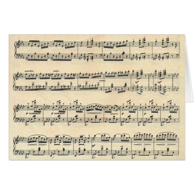 Anniversary Sheet Music Cards (Front Horizontal)