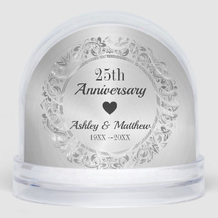 Anniversary Silver Frame Snow Globe