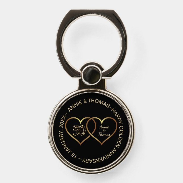 Anniversary Sparkly Numbers  Phone Ring Stand (Front)