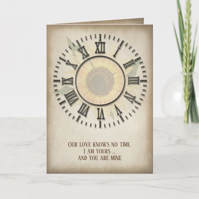 Anniversary Sunflower Clock Card (Front)