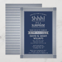 Anniversary Surprise Party Elegant Navy Blue