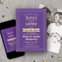 Anniversary Surprise Party Purple and Gold 1 Photo