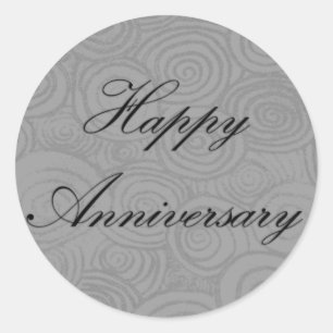 Anniversary Swirls Classic Round Sticker