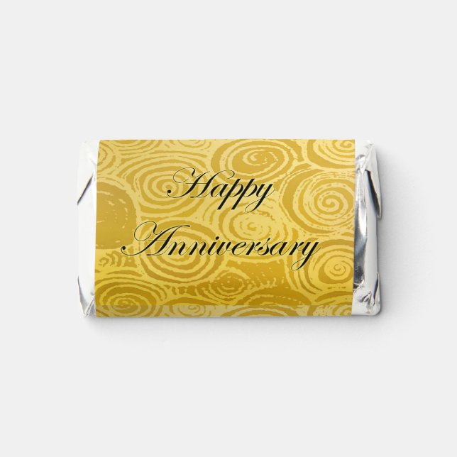 Anniversary Swirls Gold Hershey's Miniatures (Front)
