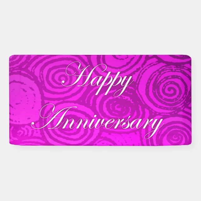 Anniversary Swirls Pink Banner (Horizontal)