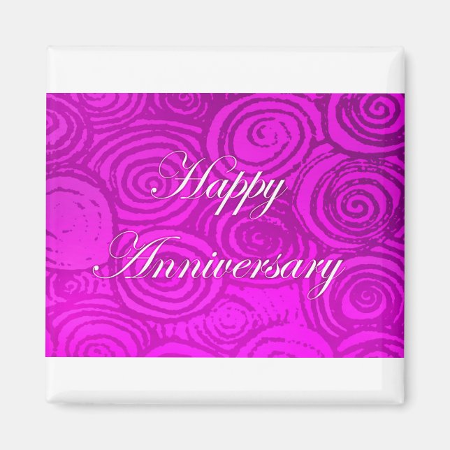 Anniversary Swirls Pink Magnet (Front)