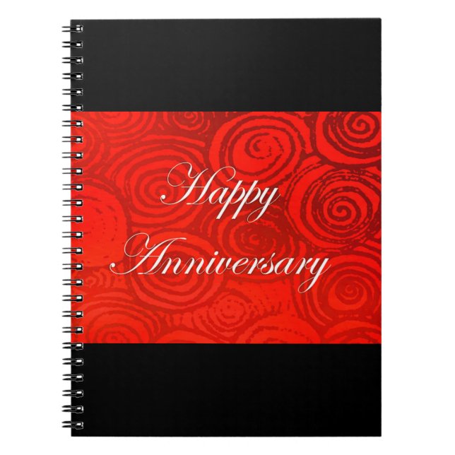 Anniversary Swirls Red Notebook (Front)