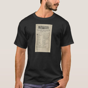 Anniversary Table of Contents Shakespeare First Fo T-Shirt