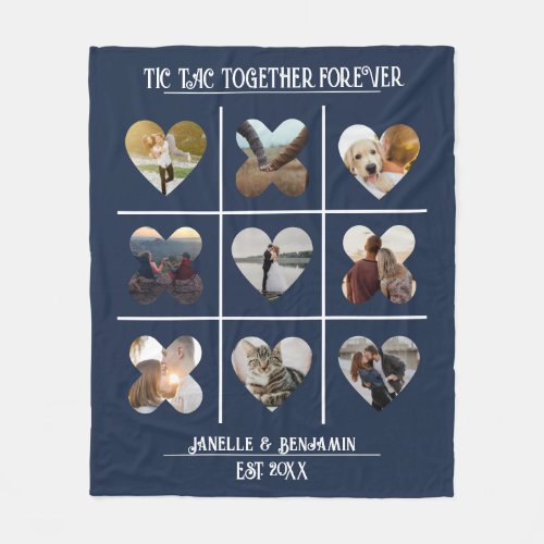 Anniversary Tic Tac Together Photo Template Fleece