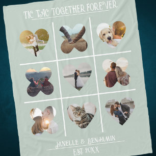 Anniversary Tic Tac Together Photo Template Fleece Blanket