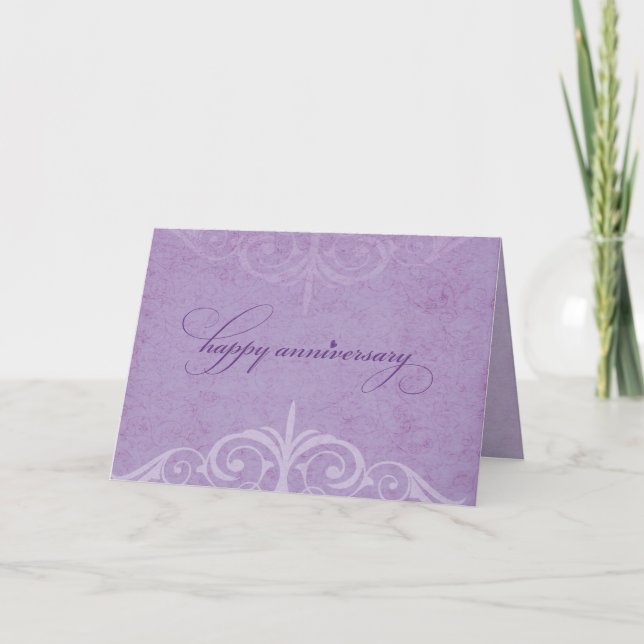 Anniversary to Couple Celebration Lavender Card (Front)