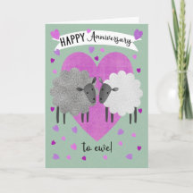 Anniversary to Ewe with Sheep and Hearts