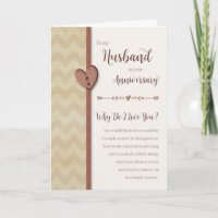 Anniversary to Husband - Why Do I Love You? Card