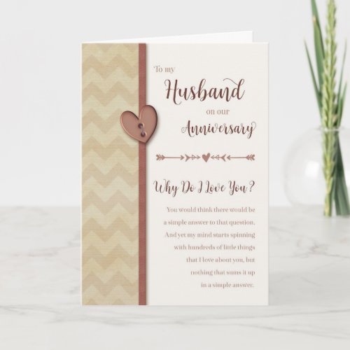 Anniversary to Husband _ Why Do I Love You Card