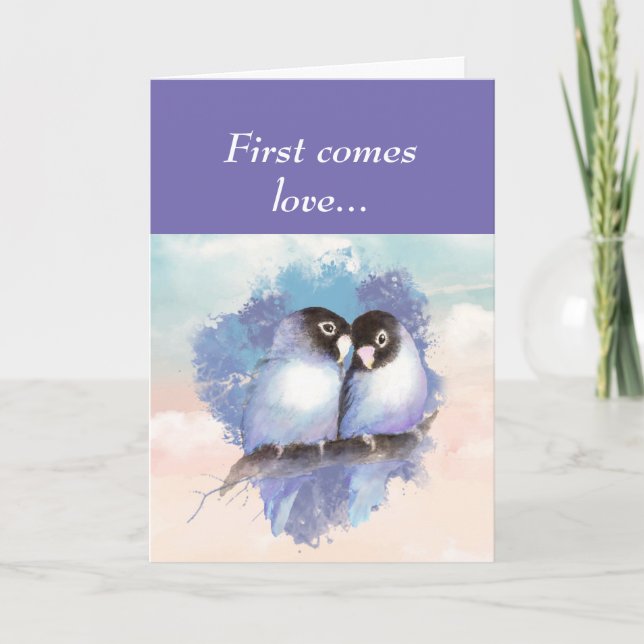 Anniversary to the ONE I LOVE Love Birds Card (Front)