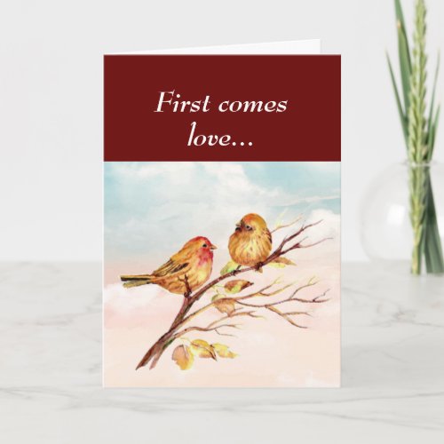 Anniversary to the ONE I LOVE Sparrow Birds Card