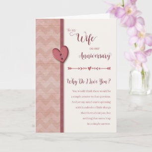 Anniversary to Wife- Why Do I Love You? Card