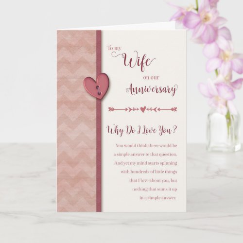 Anniversary to Wife_ Why Do I Love You Card