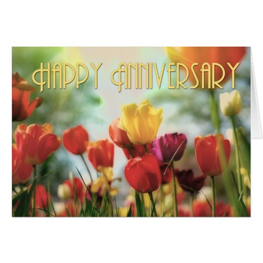 Anniversary Tulips Cards (Front Horizontal)