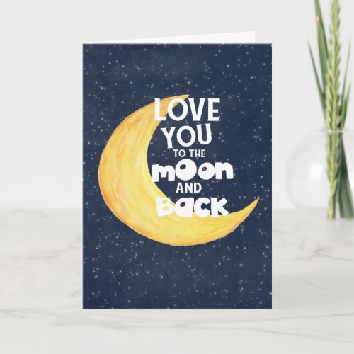 Anniversary Valentines Day Love You to Moon Holiday Card