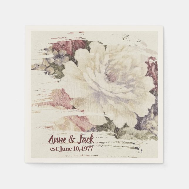 Anniversary Vintage Tapestry Rose  Napkins (Front)