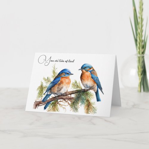 Anniversary Watercolor Bluebirds Card
