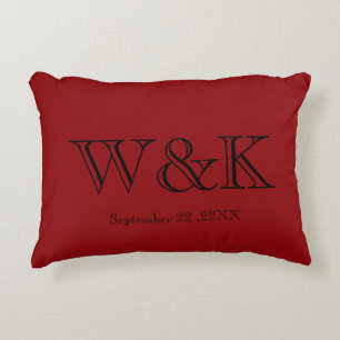 Anniversary wedding couple monogram initial accent pillow
