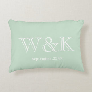 Anniversary wedding couple monogram initial accent pillow