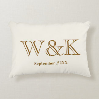 Anniversary wedding couple monogram initial accent pillow
