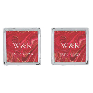 Anniversary wedding couple monogram initials cufflinks