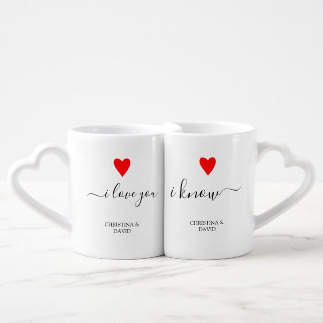Anniversary Wedding Couple Set Personalized Unique Coffee Mug Set (Front Nesting)