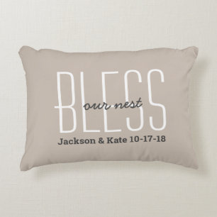 Anniversary Wedding Date Bless Our Nest Custom Accent Pillow