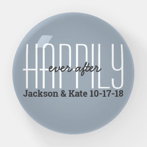 Anniversary Wedding Date Happily Ever After Custom Paperweight
