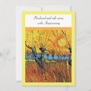 Anniversary. Willows at Sunset by van Gogh. Invitation