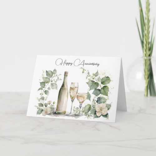 Anniversary Wine and Ivy Card