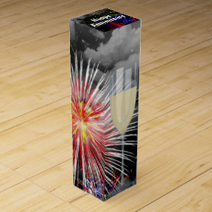Anniversary Wine Glass On Fireworks  Box