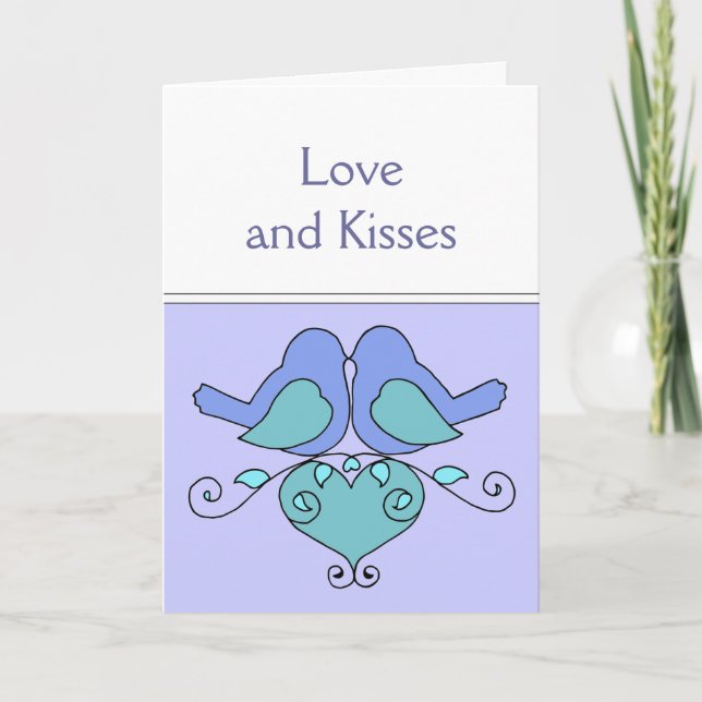 Anniversary Wishes Birds with Floral Heart Card (Front)