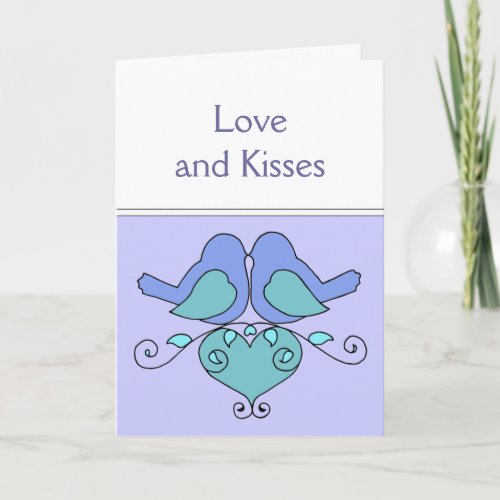 Anniversary Wishes Birds with Floral Heart Card