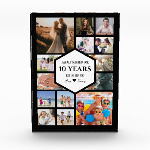 Anniversary With Hexagon Center Photo Block