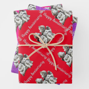 Anniversary wrapping paper sheets
