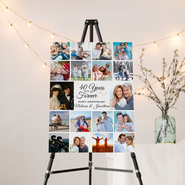 Anniversary # YEARS INTO FOREVER 18 Photos Foam Board (In Situ (Stand))