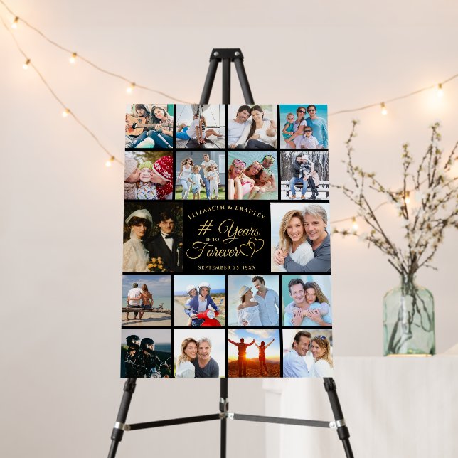 Anniversary YEARS INTO FOREVER 18 Photos Foam Board (In Situ (Stand))