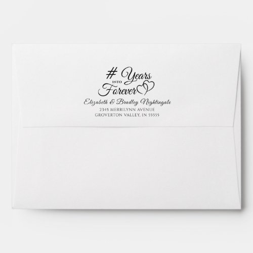 Anniversary  YEARS INTO FOREVER Return Address Envelope