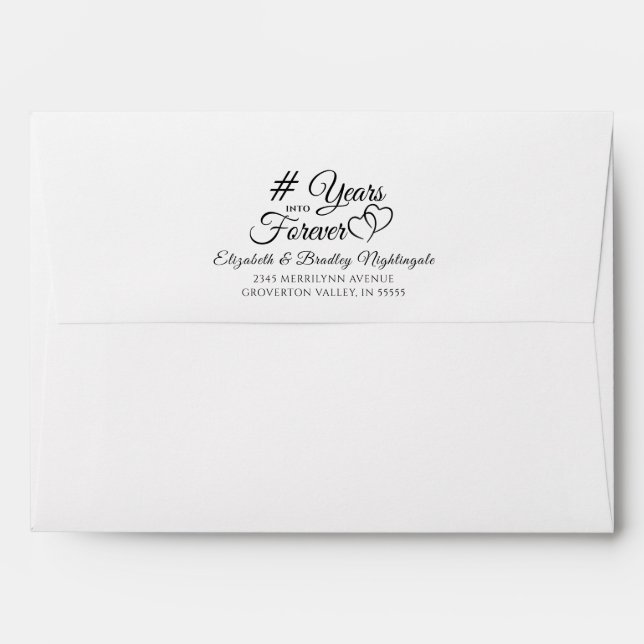 Anniversary # YEARS INTO FOREVER Return Address Envelope (Back (Top Flap))