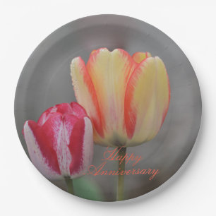 Annivsersary Tulip Paper Plate