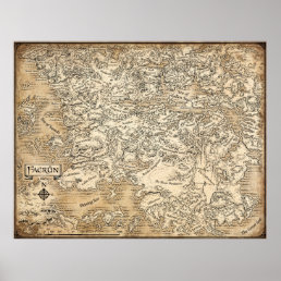 Annotated map of Faerun // Forgotten Realms  Poster