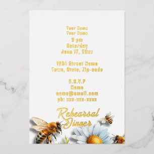 Announce your special day in styl Rehearsal Dinner Foil Invitation