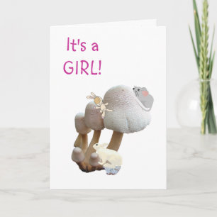 Announcement Baby Girl Mushroom Toy Playground