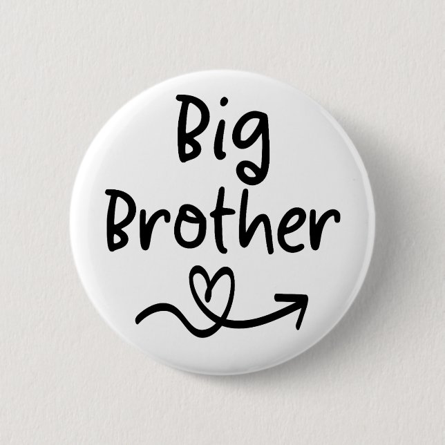 Announcement Big Brother | Matching Sibling Family Button (Front)